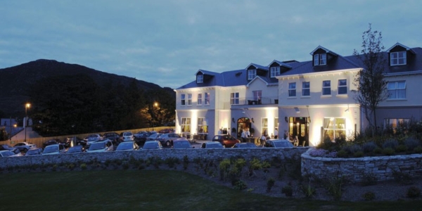 Exterior of Ballyliffin Lodge and Spa Hotel in the evening