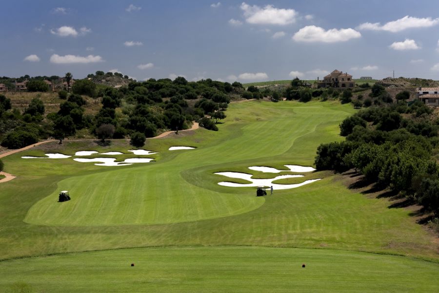 White sand bunkers either side of the fairways at Barcelo Montecastillo Golf Resort