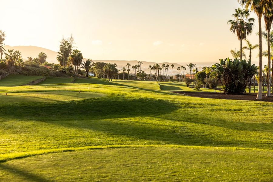 Sunset over the fairways of Tenerife's Costa Adeje golf club
