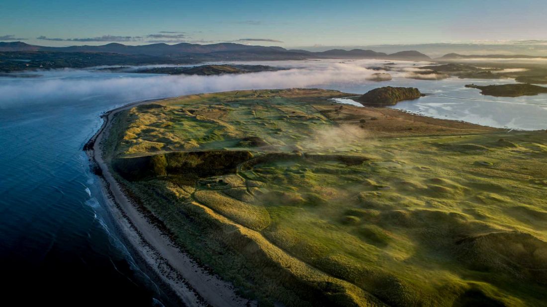 The golf club of Donegal bordering the coast