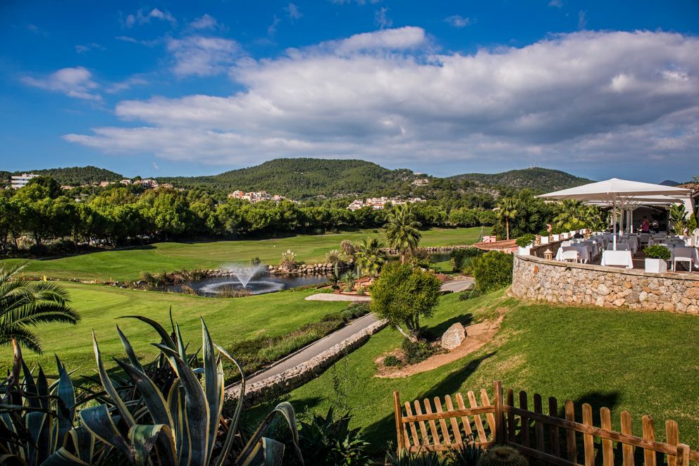 Restaurant overlooking the golf course at Golf De Andratx