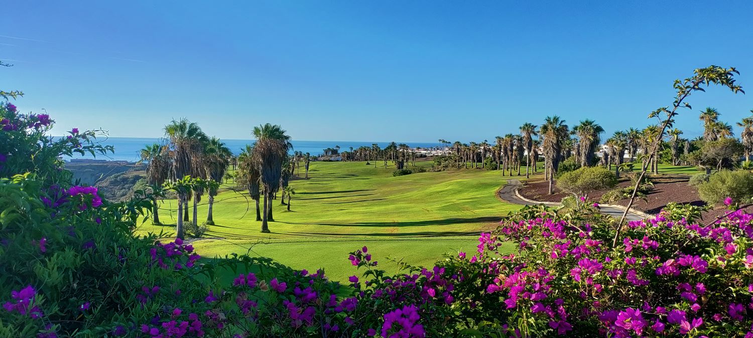 Lush green fairways at Golf Del Sur in Tenerife