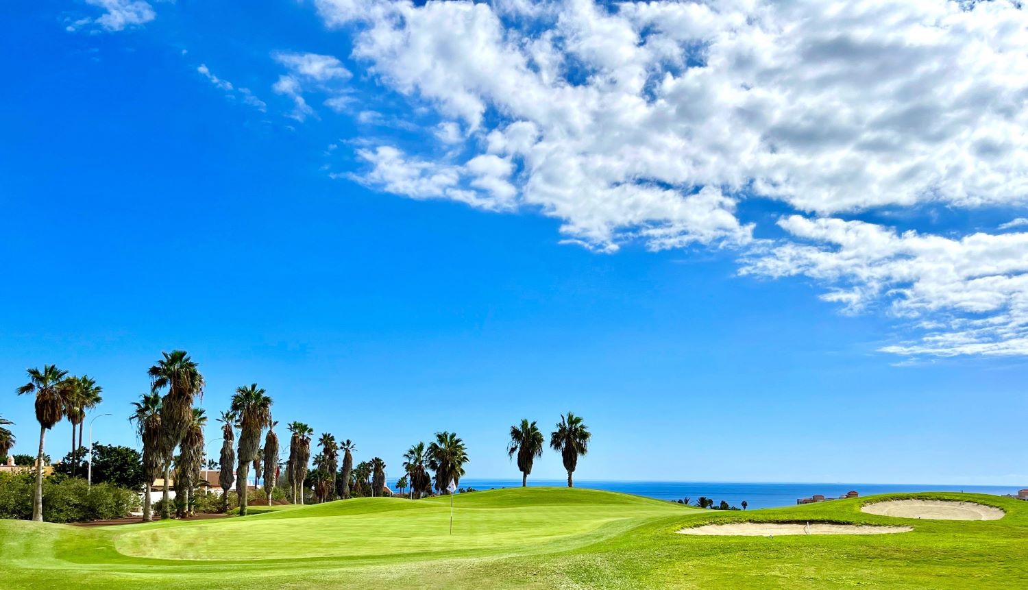 Blue sky and white cloud at Golf Del Sur in Tenerife