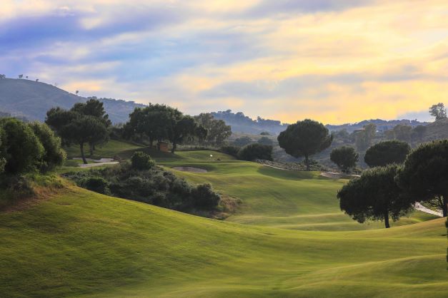 Green in the distance of hole 6 on America course at La Cala Golf Resort