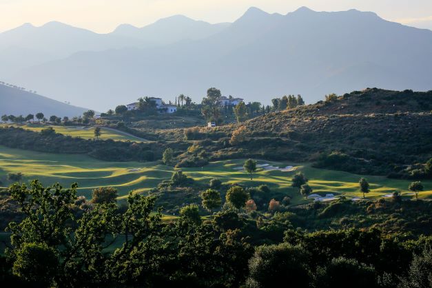 Europa course at La Cala Golf Resort with mountains in background
