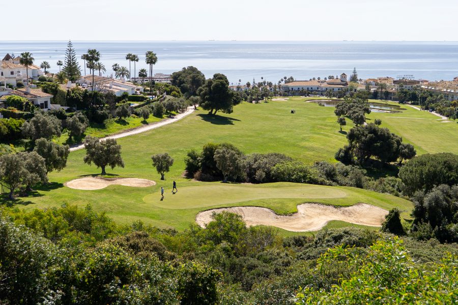 La Duquesa Golf Club with the sea in the distance