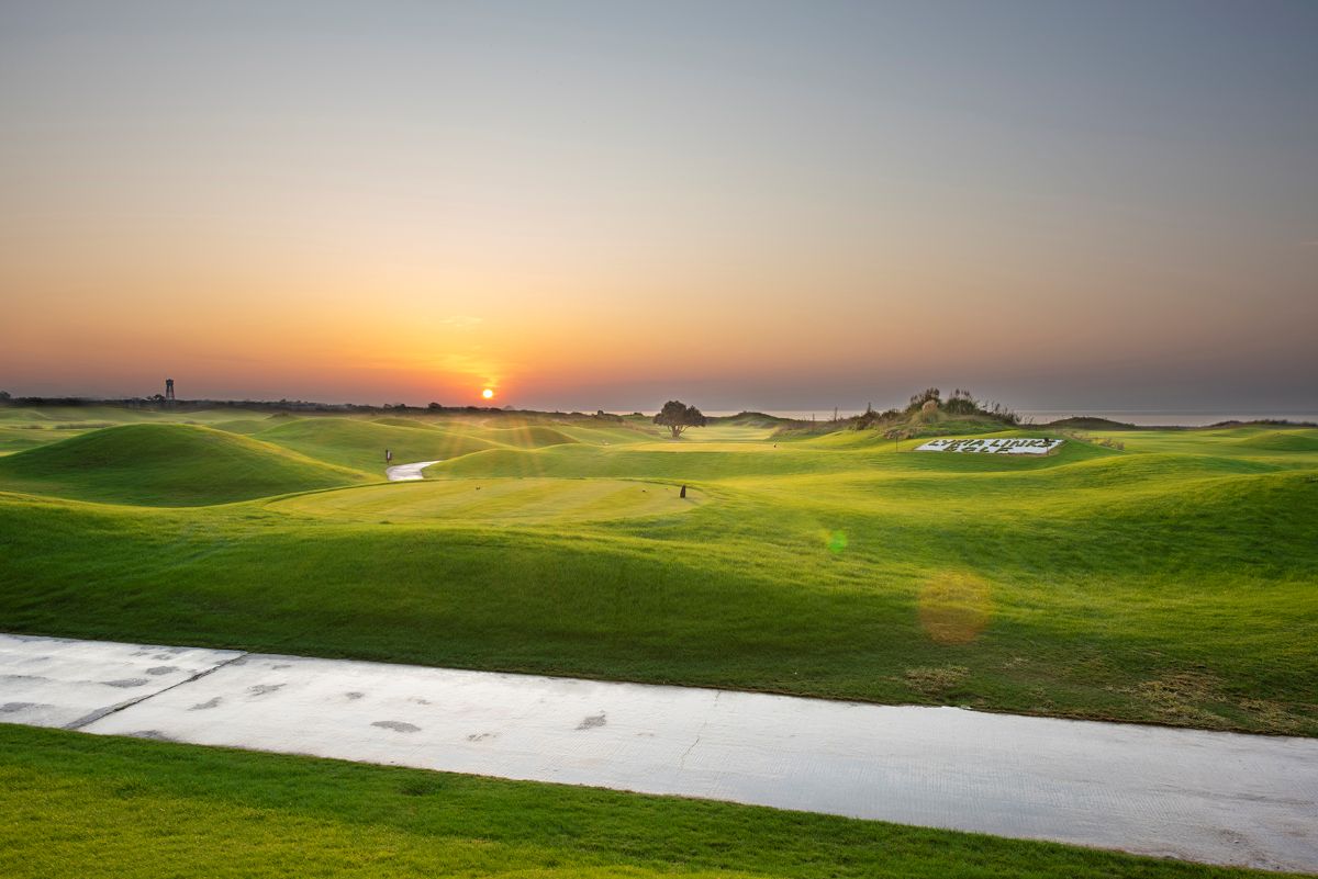 Sunset over the golf course at Lykia Links near Belek in Turkey