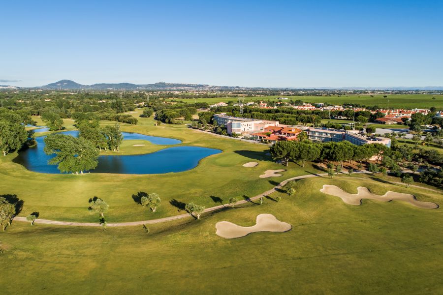 Montado Golf Course near Lisbon, with clubhouse and hotel behind
