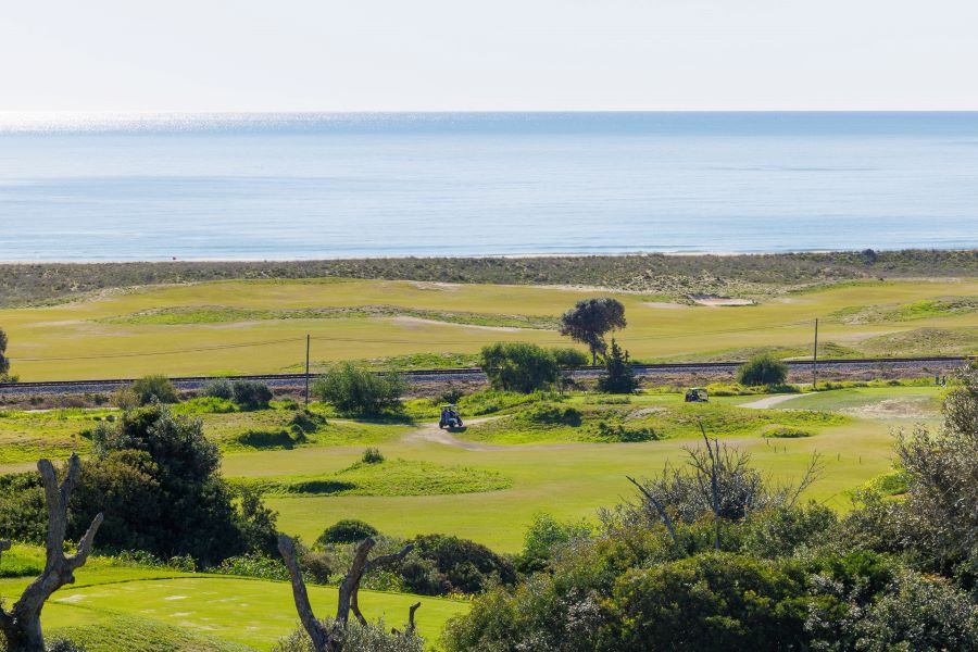 Train track next to the fairway at Palmares Ocean and Living Golf Club