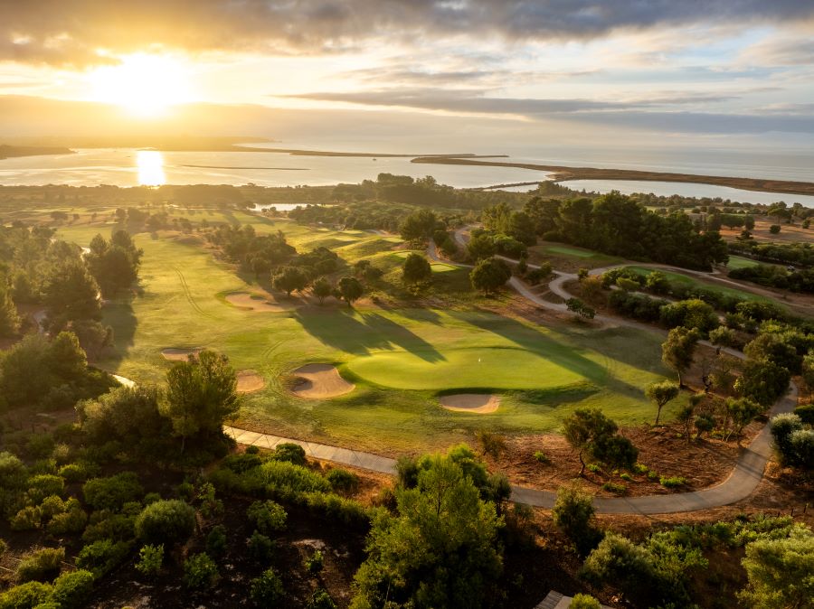 Sun rising over Palmares Ocean and Living Golf Club