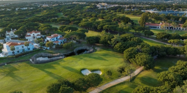 Pestana Vila Sol golf course in Vilamoura, Algarve with hotel in background