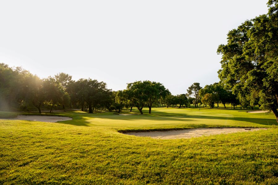 Sky over the golf course and trees in the distance at Quinta Do Peru, near Lisbon