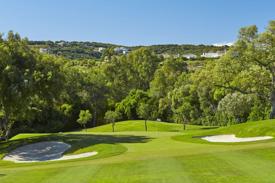View down the fairway at hole 3 in Real Club Valderrama in Sotogrande