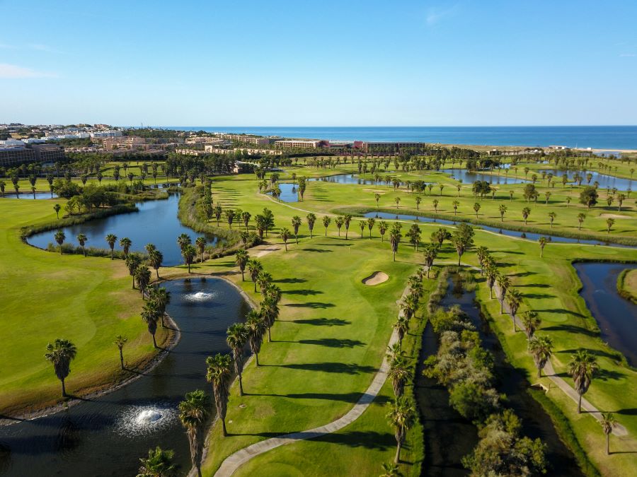 Arial shot of Salgados golf course in the Algarve