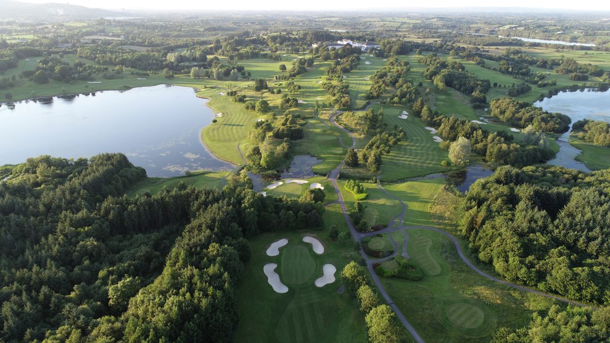 Lake to the left of Slieve Russell Golf & Country Club in Ireland and two holes to the right