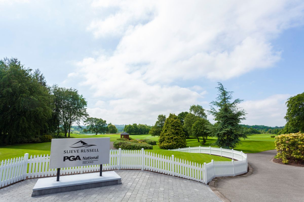 Sign leading to the course at Slieve Russell Golf & Country Club