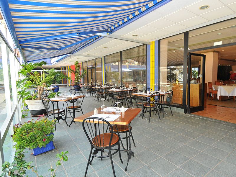 Outdoor patio at Zentral Center Hotel