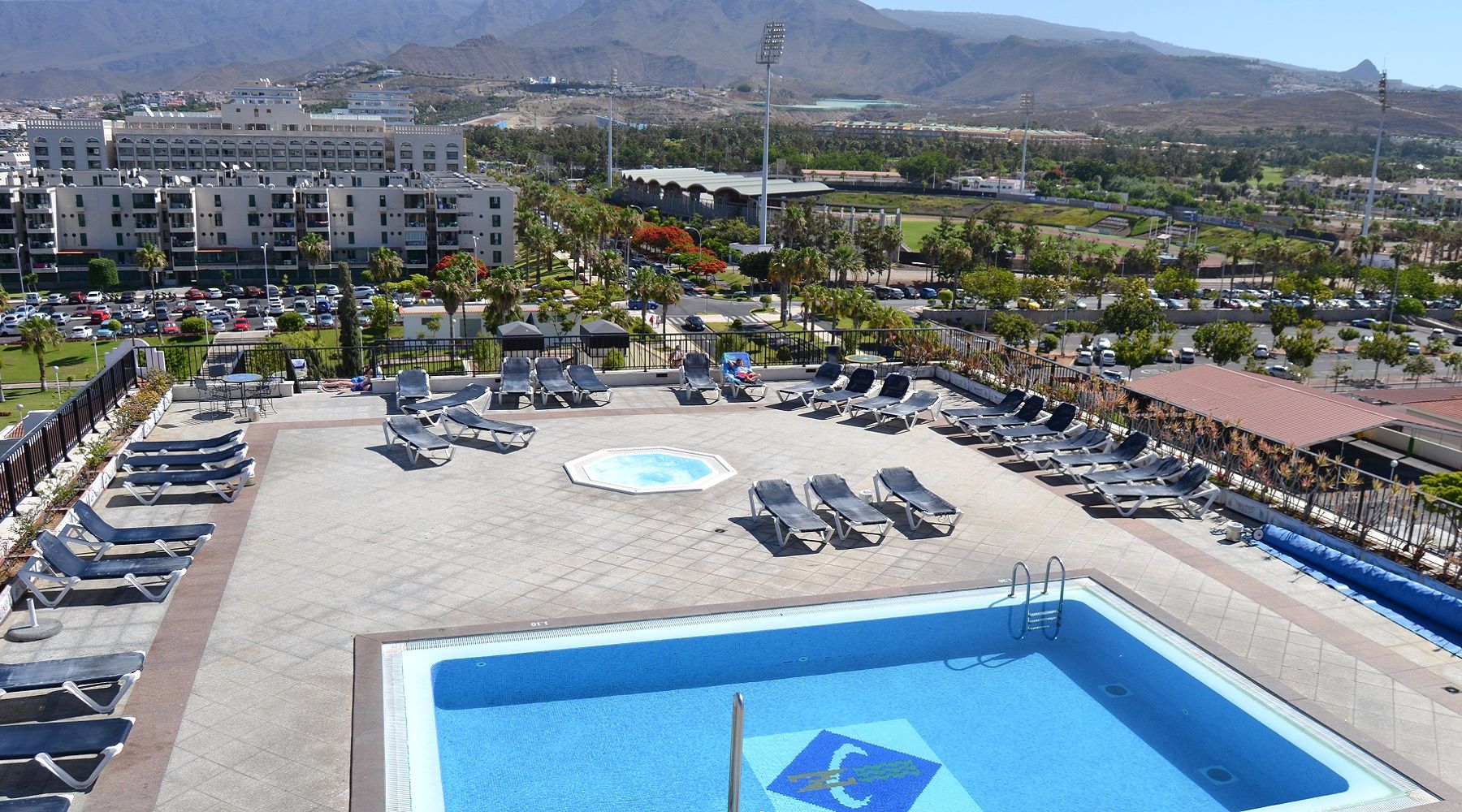 Rooftop swimming pool at Zentral Center Hotel