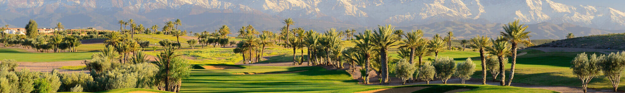 Wide shot of a golf course in Morocco
