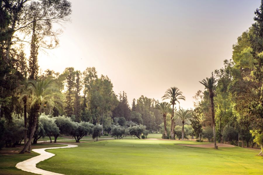 Fairway leading to green at Royal Golf Marrakech