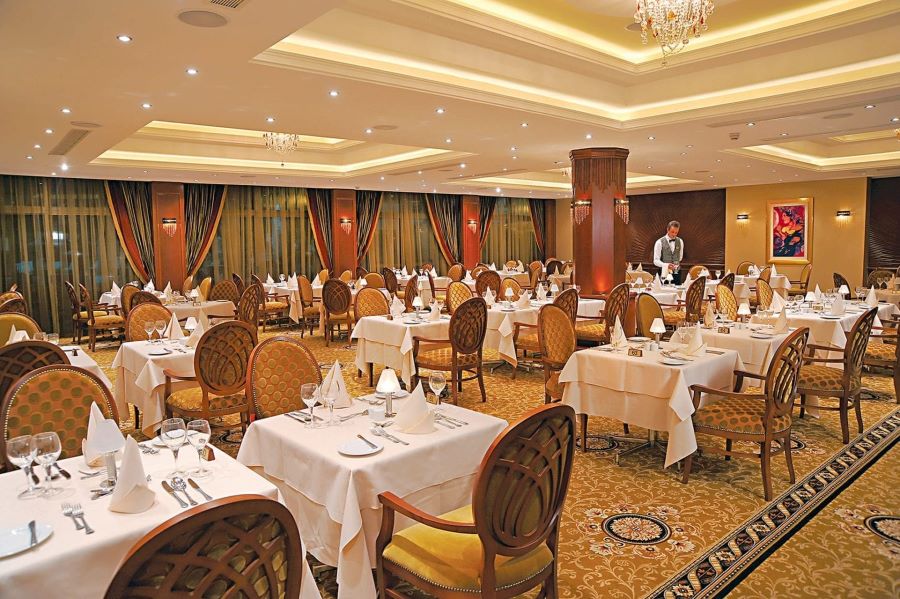 Fine dining restaurant at Alexander The Great Beach Hotel