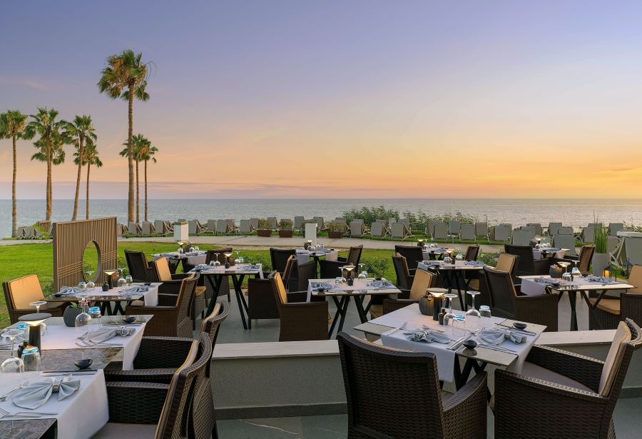 Al fresco dining at Alexander The Great Beach Hotel