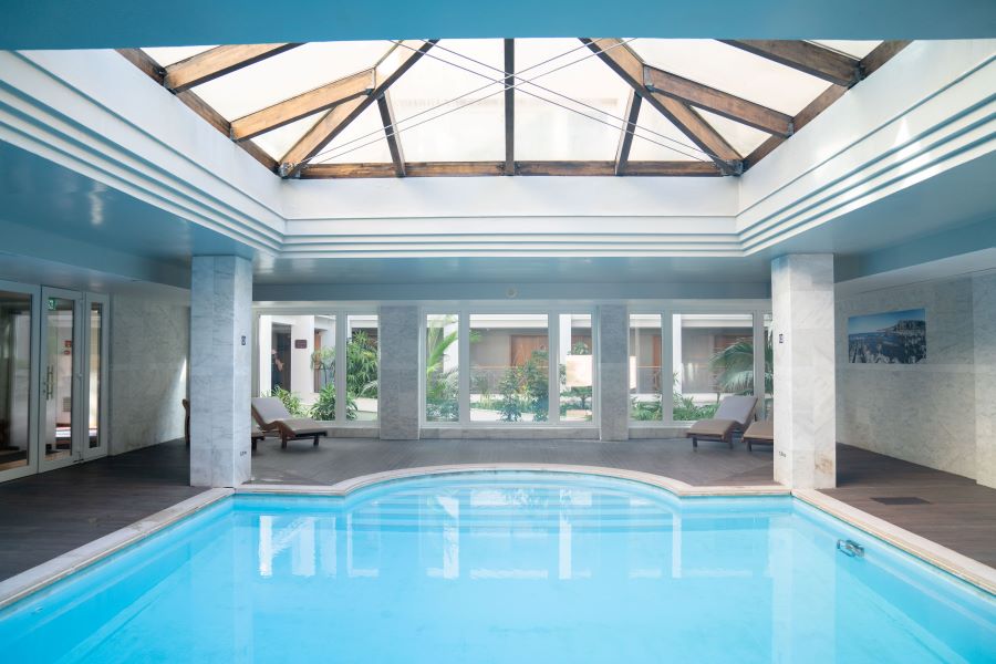 Indoor swimming pool at Quinta Da Marinha in Cascais, Lisbon, Portugal