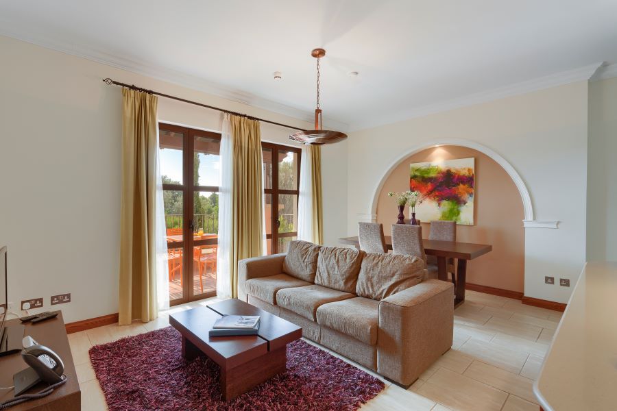 Living room in apartments at Aphrodite Hills