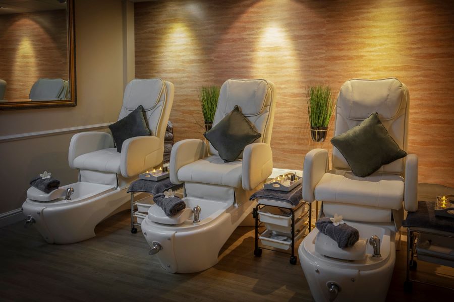 Chairs with foot therapy stools at Dunston Hall Golf And Spa