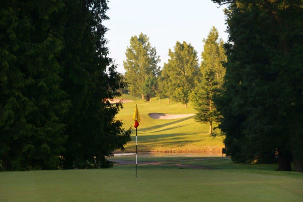 Red flag on the green at Dunston Hall Golf And Spa