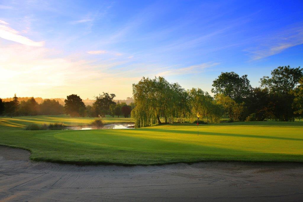 Sand bunker in the foreground at Dunston Hall Golf And Spa