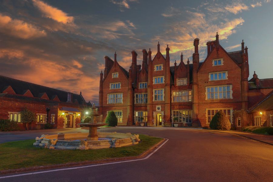 Exterior of Dunston Hall Golf And Spa at night