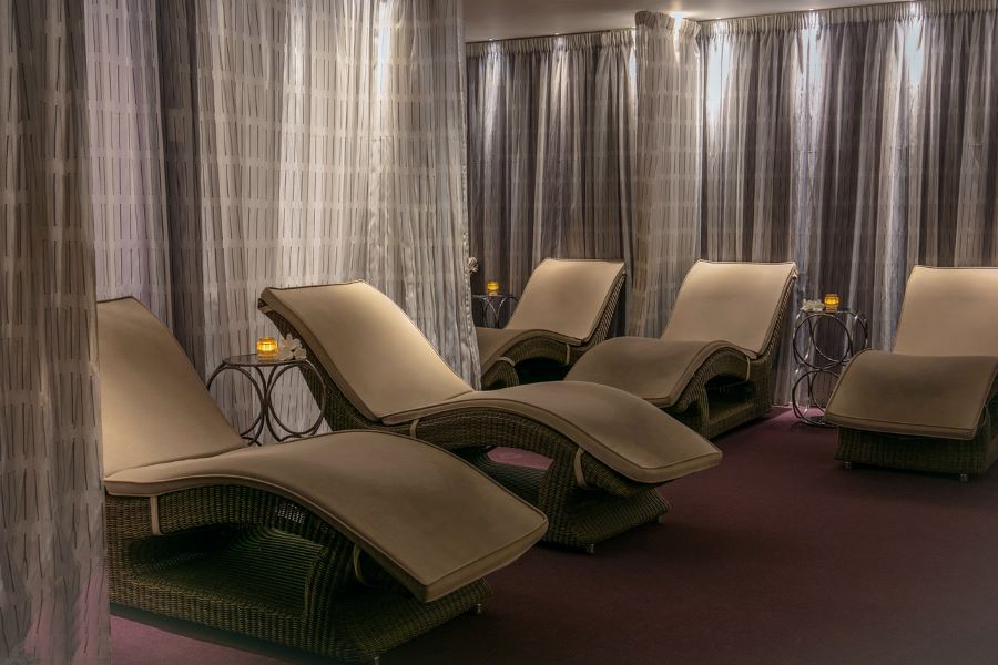 Loungers in the spa at Glasgow Westerwood Hotel, Spa & Golf Resort
