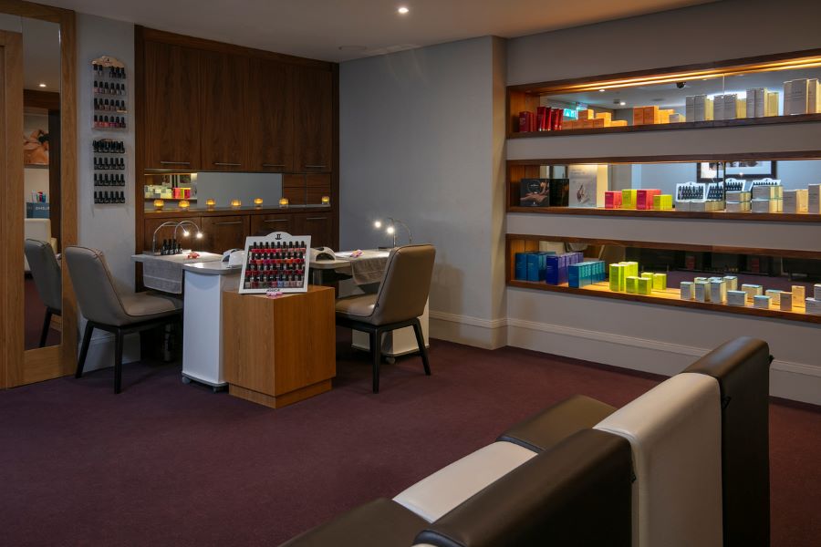 Spa reception desk at Glasgow Westerwood Hotel, Spa & Golf Resort