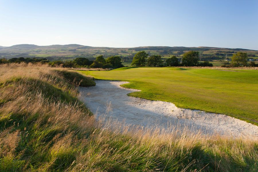 Sand bunker protecting the fairway at Glasgow Westerwood Hotel, Spa & Golf Resort