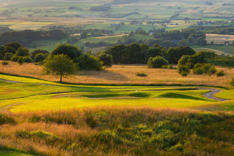 Rough on either side of the fairway at Glasgow Westerwood Hotel, Spa & Golf Resort