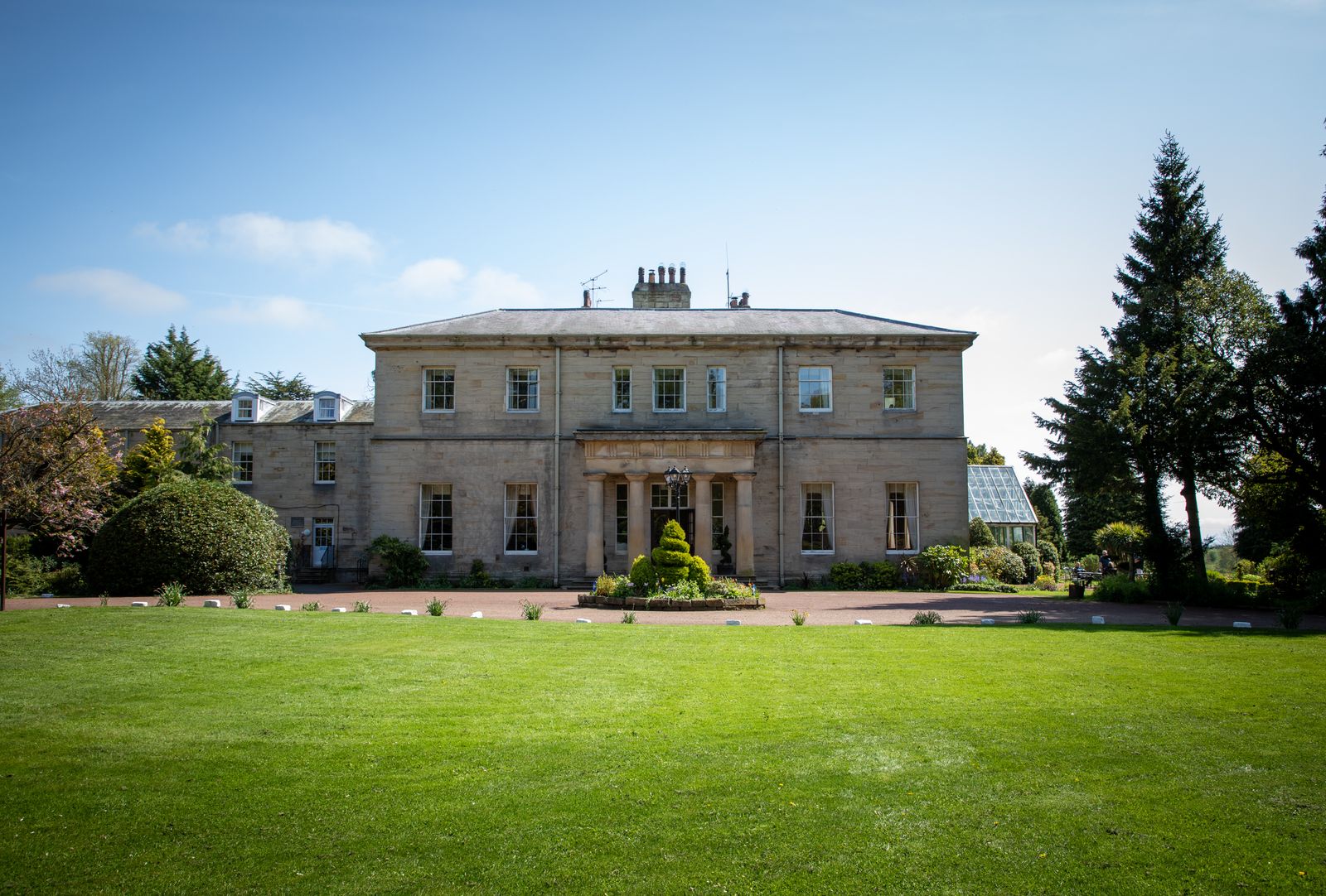 Exterior of Macdonald Linden Hall near Morpeth in Northumberland