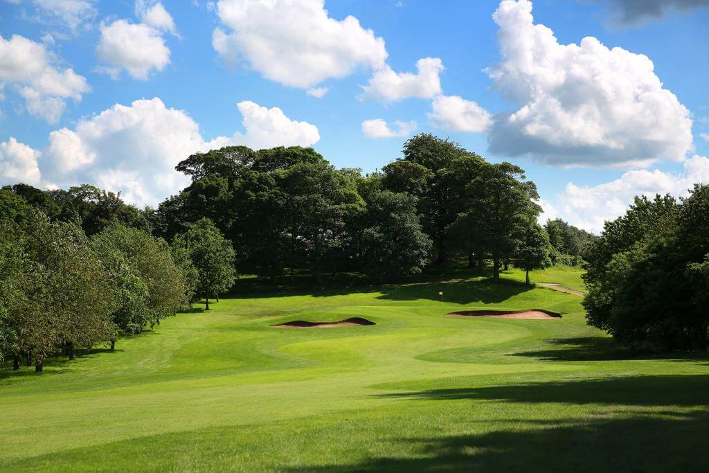 Fairway at Oulton Hall Golf Course surrounded by trees