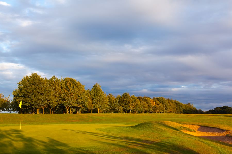 Blue sky overhead the fairways at Oulton Hall Golf Hotel And Spa