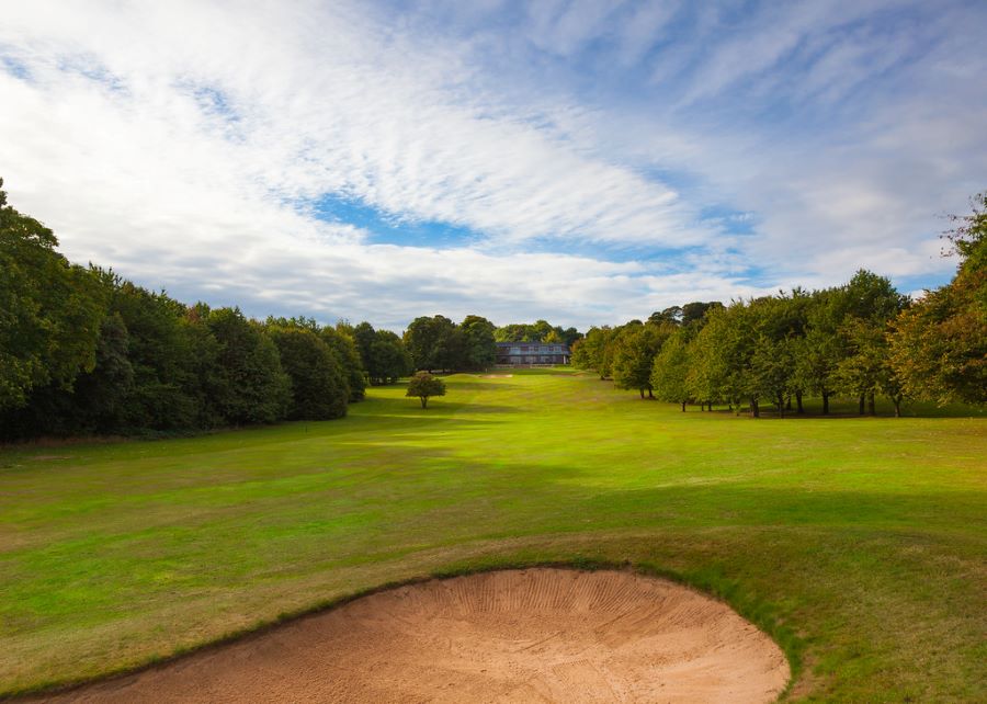 Sand bunker in front of the green at Oulton Hall Golf Hotel And Spa