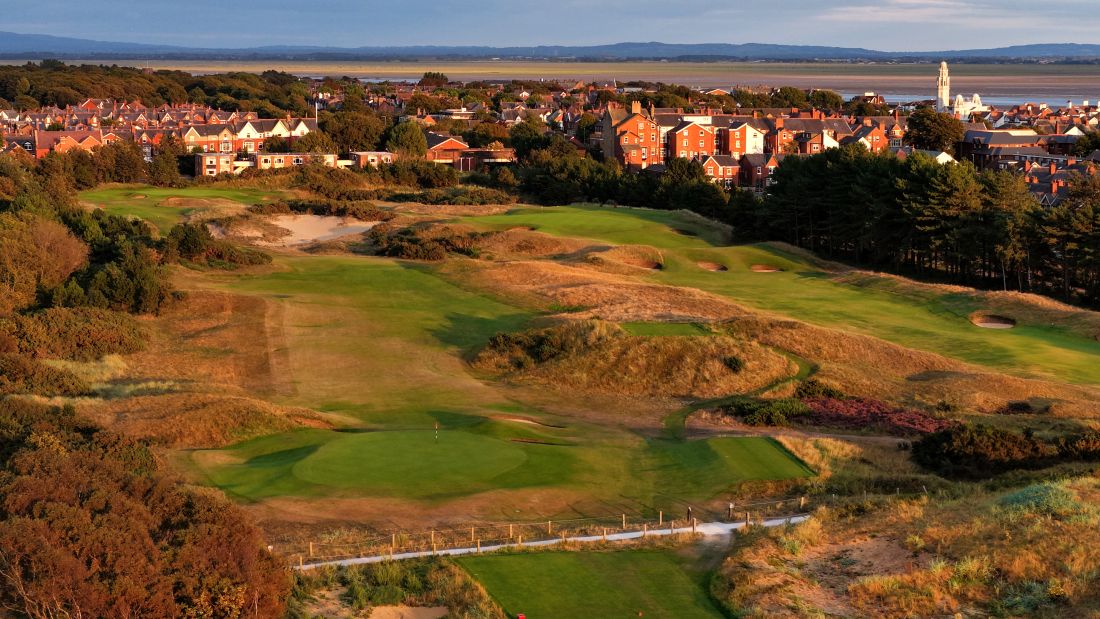 View of houses behind the course at Royal Lytham Golf Club near St Annes