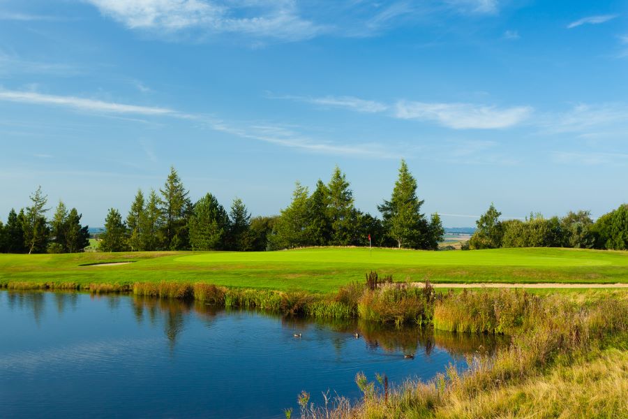 Lake to the left of the golf course at Slaley Hall Hotel, Spa And Golf Resort