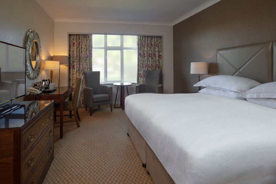 Double bed in the classic room at Slaley Hall Hotel, Spa And Golf Resort