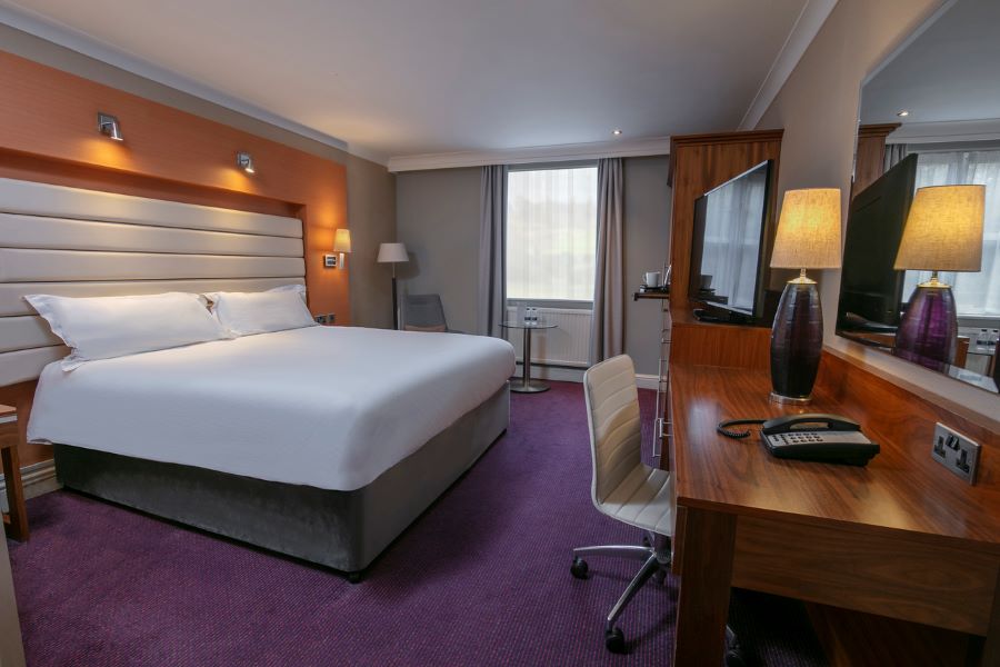 Desk with television in double room at The Telford Hotel, Spa And Golf Resort