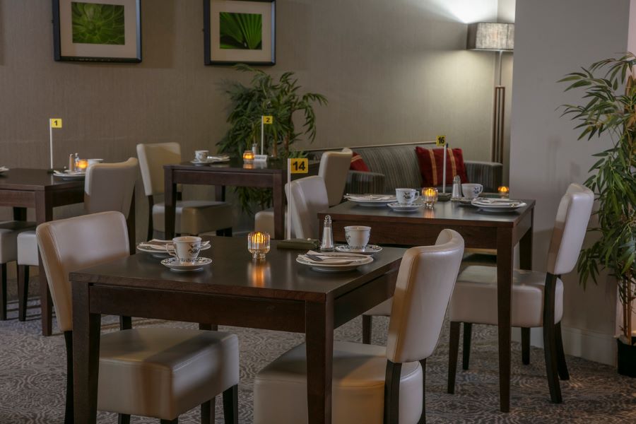 Table numbers on tables in restaurant at The Telford Hotel, Spa And Golf Resort