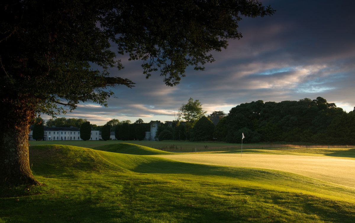 Dark sky over Castlemartyr Golf Club with resort in the distance