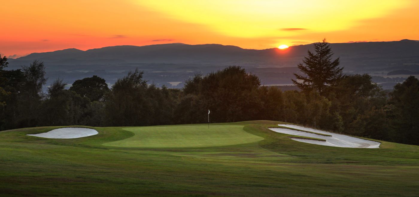 Murrayshall Country Estate at sunset with views of the golf course