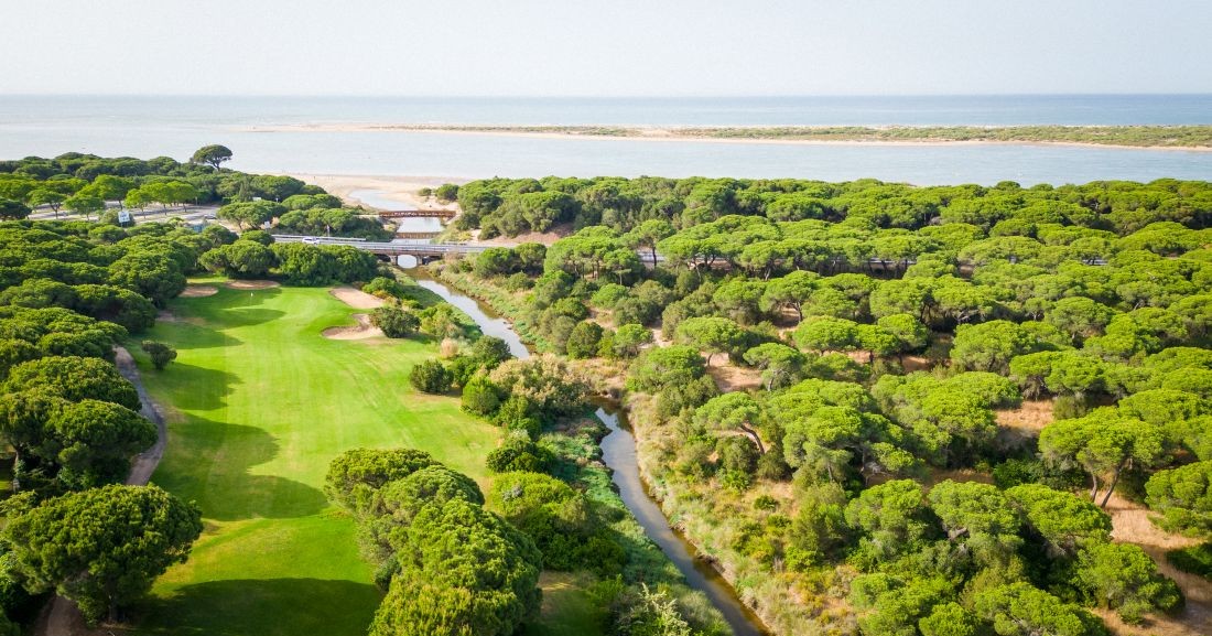 Fairway following stream to the sea at Nuevo Portil Golf