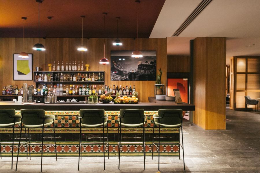Bar area with 3 stools at Salobre Hotel Resort And Serenity in Spain's Gran Canaria