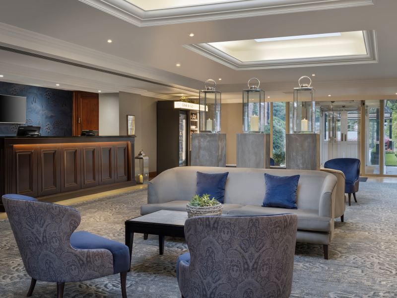 Lobby area in reception at Delta Hotels by Marriott Worsley Park Country Club